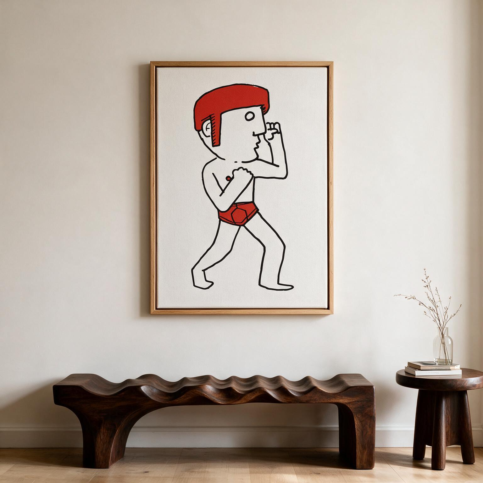 "El boxeador" Framed Canvas