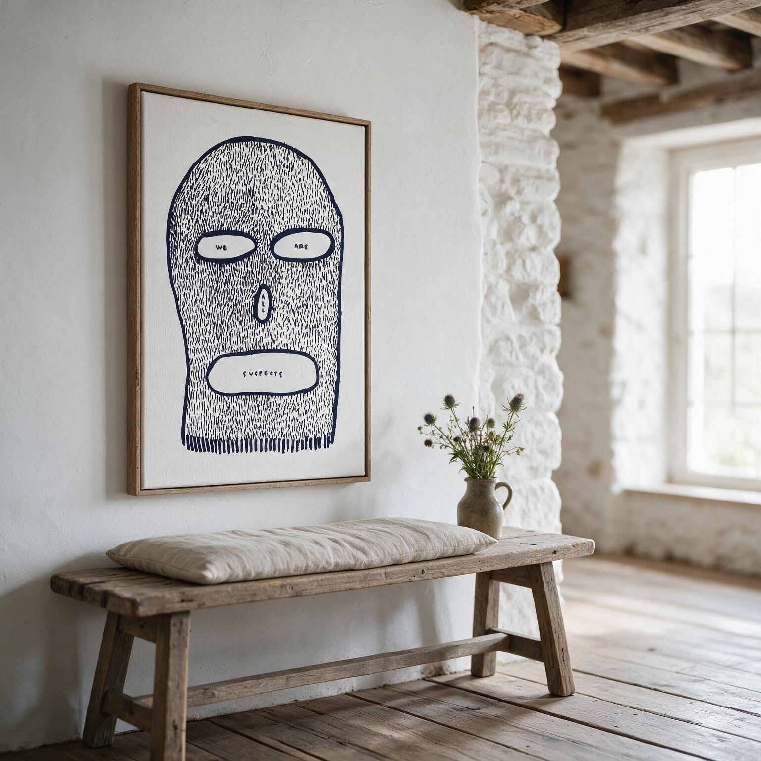 "We are all suspects" Framed Canvas