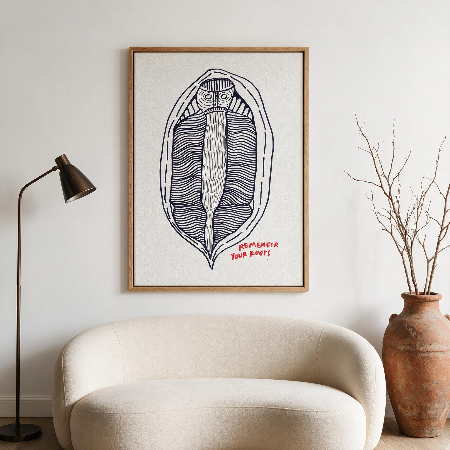 "Remember your roots" Framed Canvas