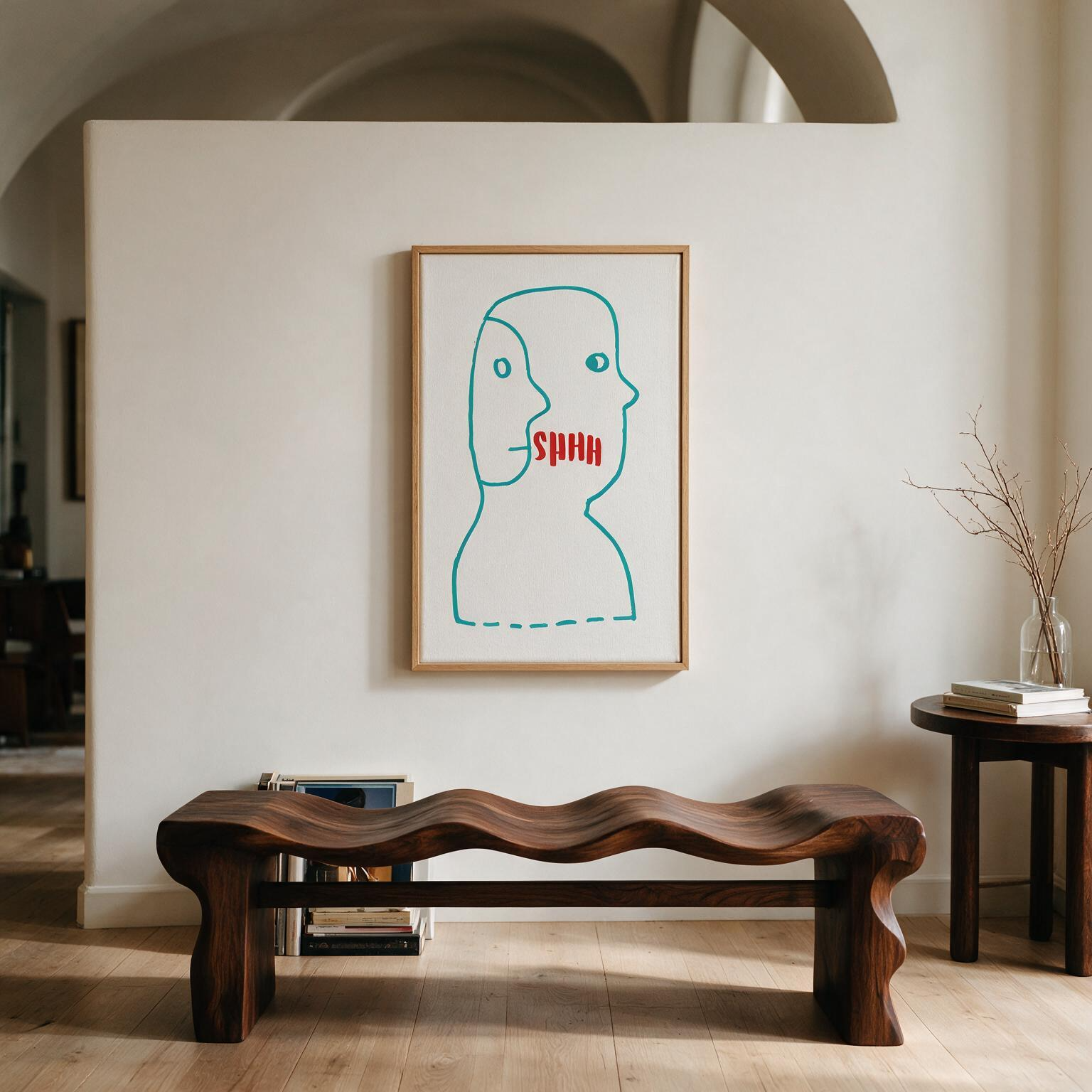 "Shhh" Framed Canvas