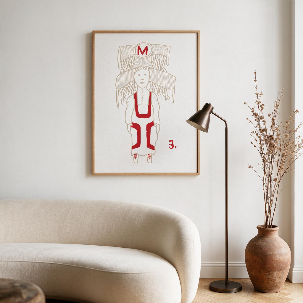 "M"  Framed Canvas