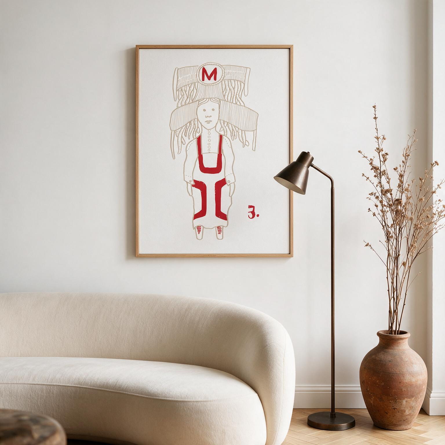"M"  Framed Canvas