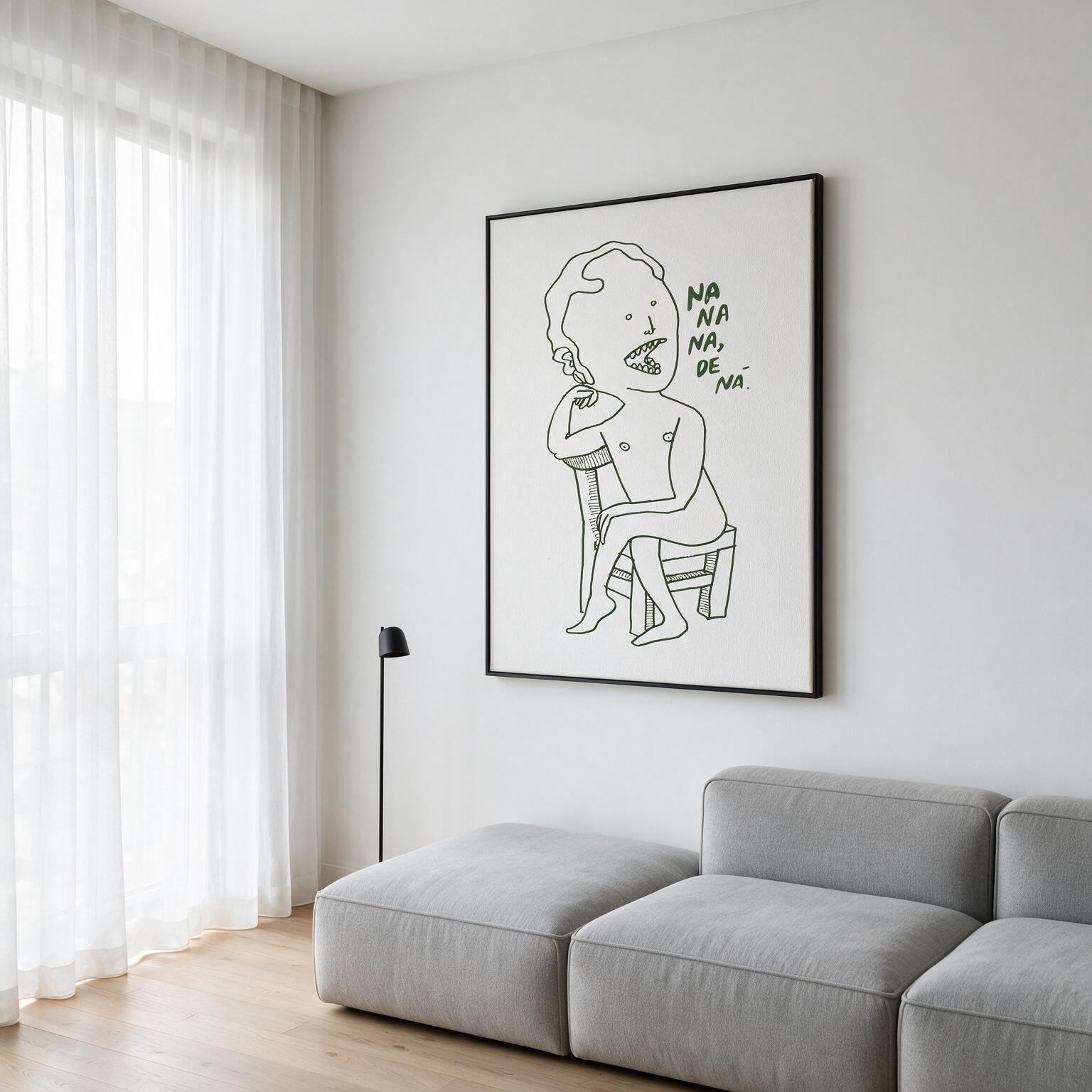 "Na na na, de ná" Framed Canvas