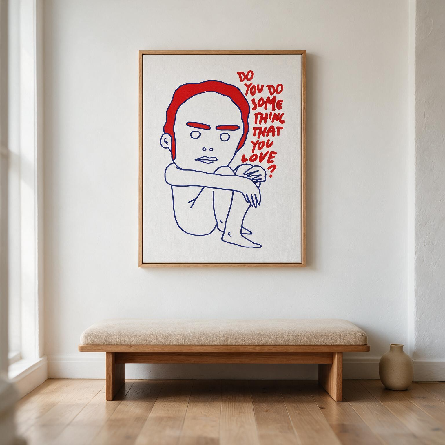 "Do you do something that you love?"  Framed Canvas