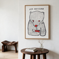 "Oso matero" Framed Canvas