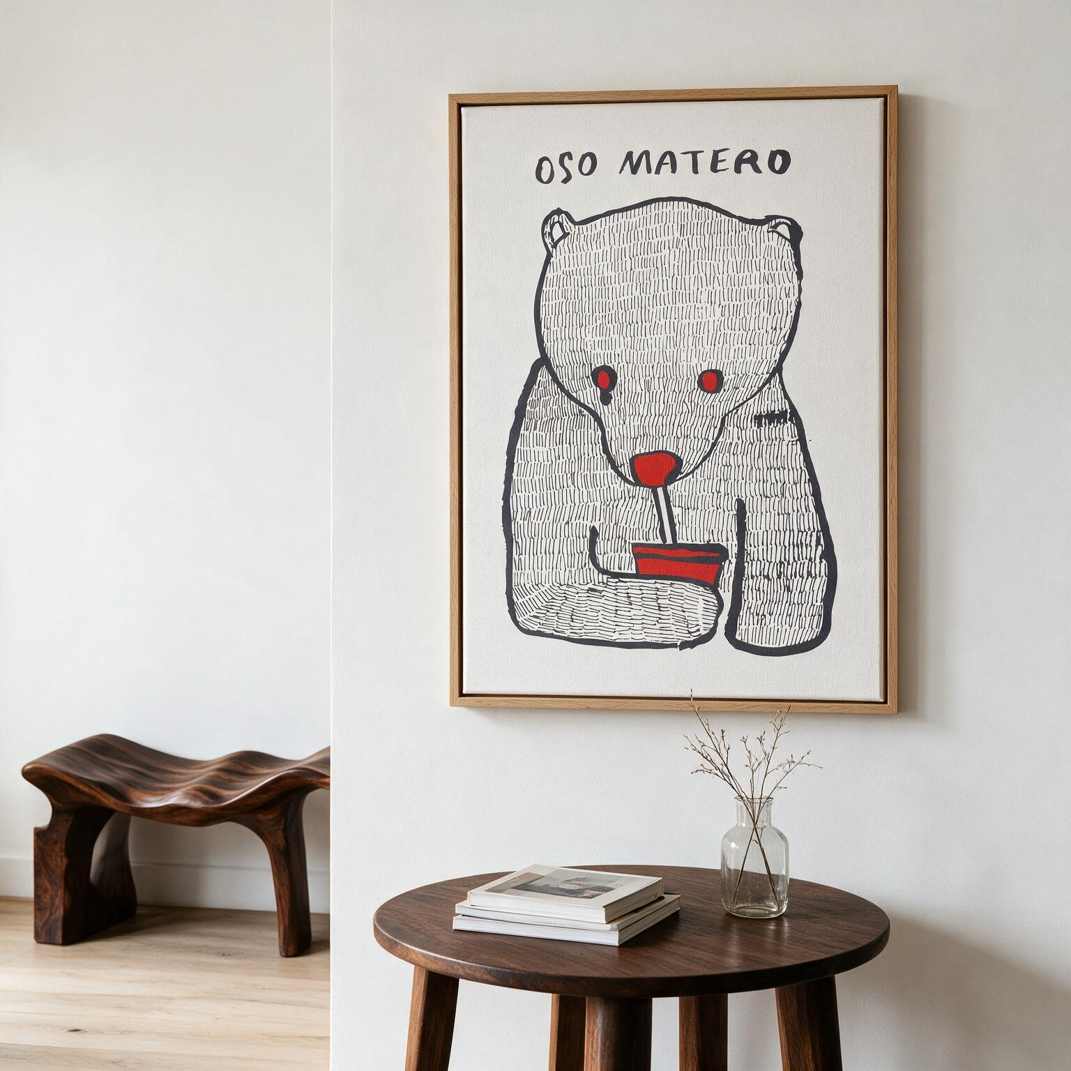 "Oso matero" Framed Canvas