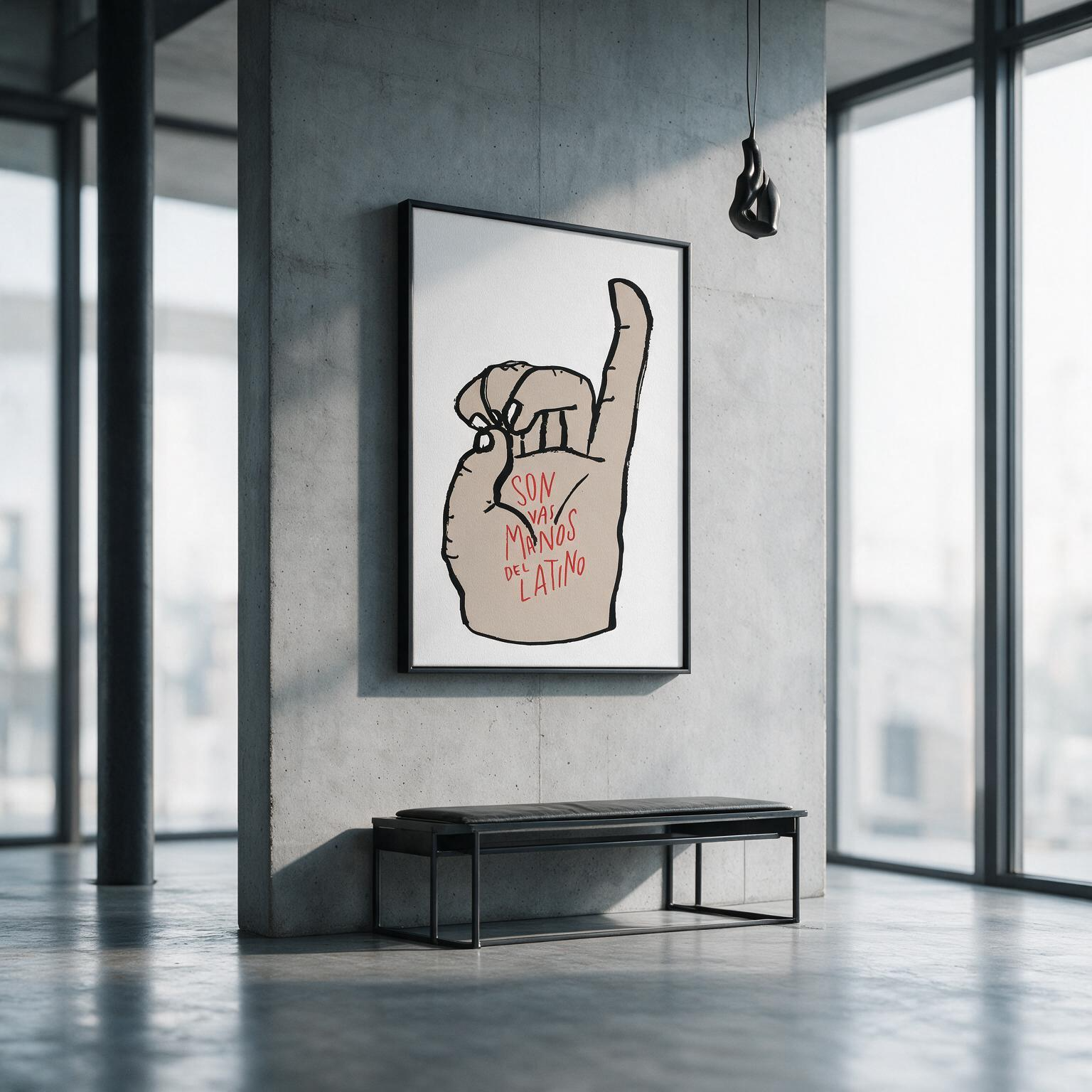 "Son las manos del latino"  Framed Canvas