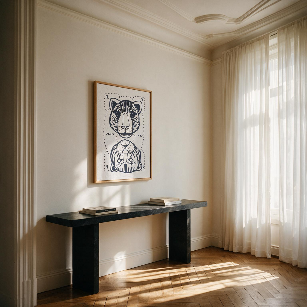 "Ugly cats" Framed Canvas