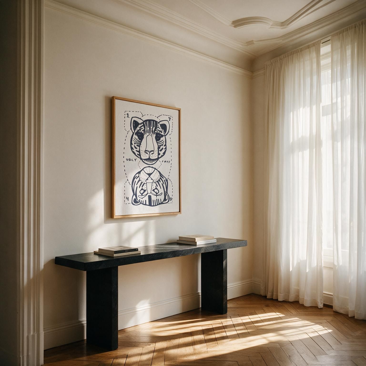 "Ugly cats" Framed Canvas