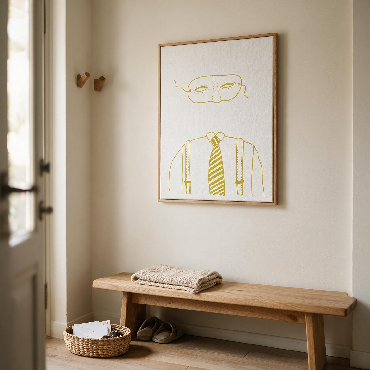 "El enmascarado de oficina" Framed Canvas