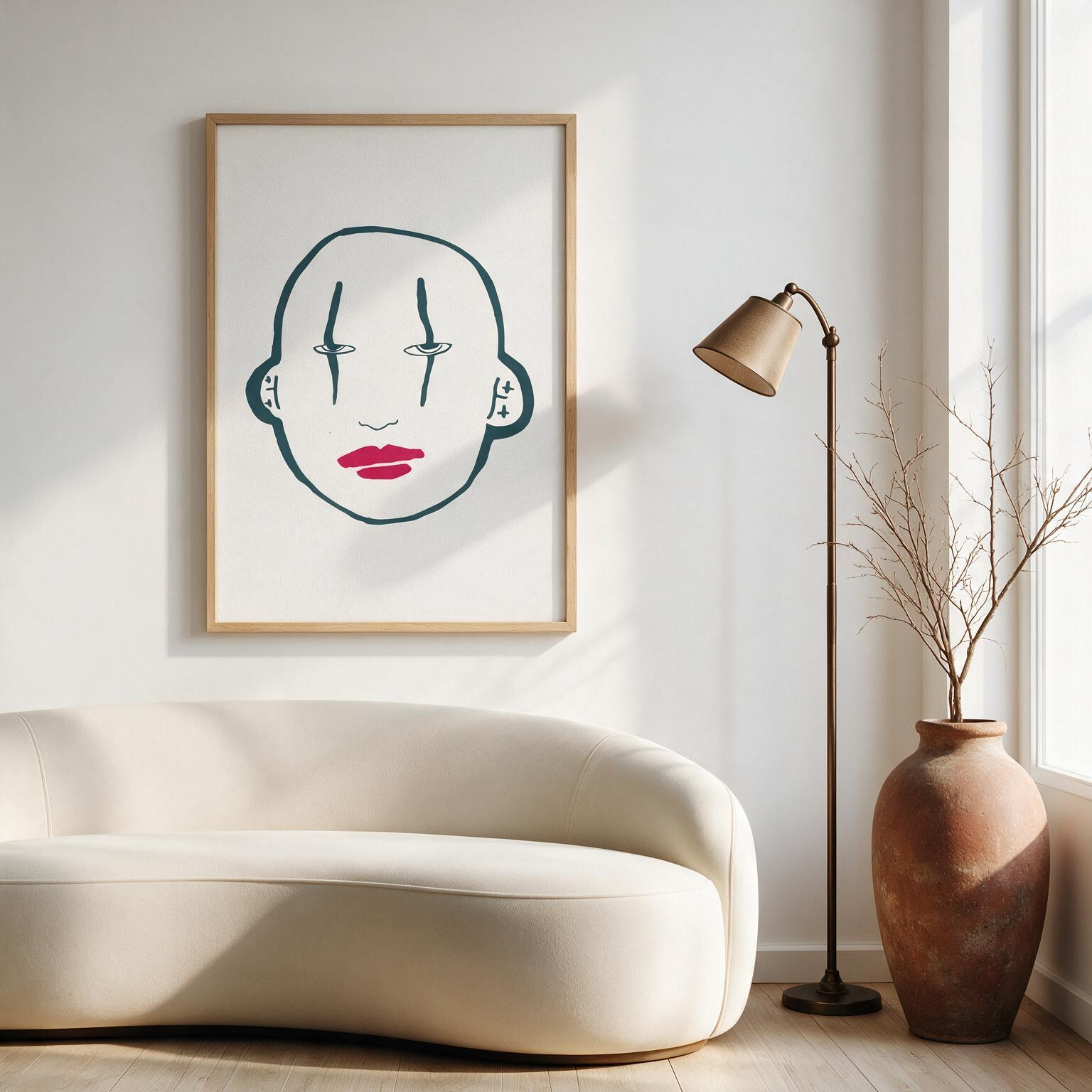 "Pierrot" Framed Canvas