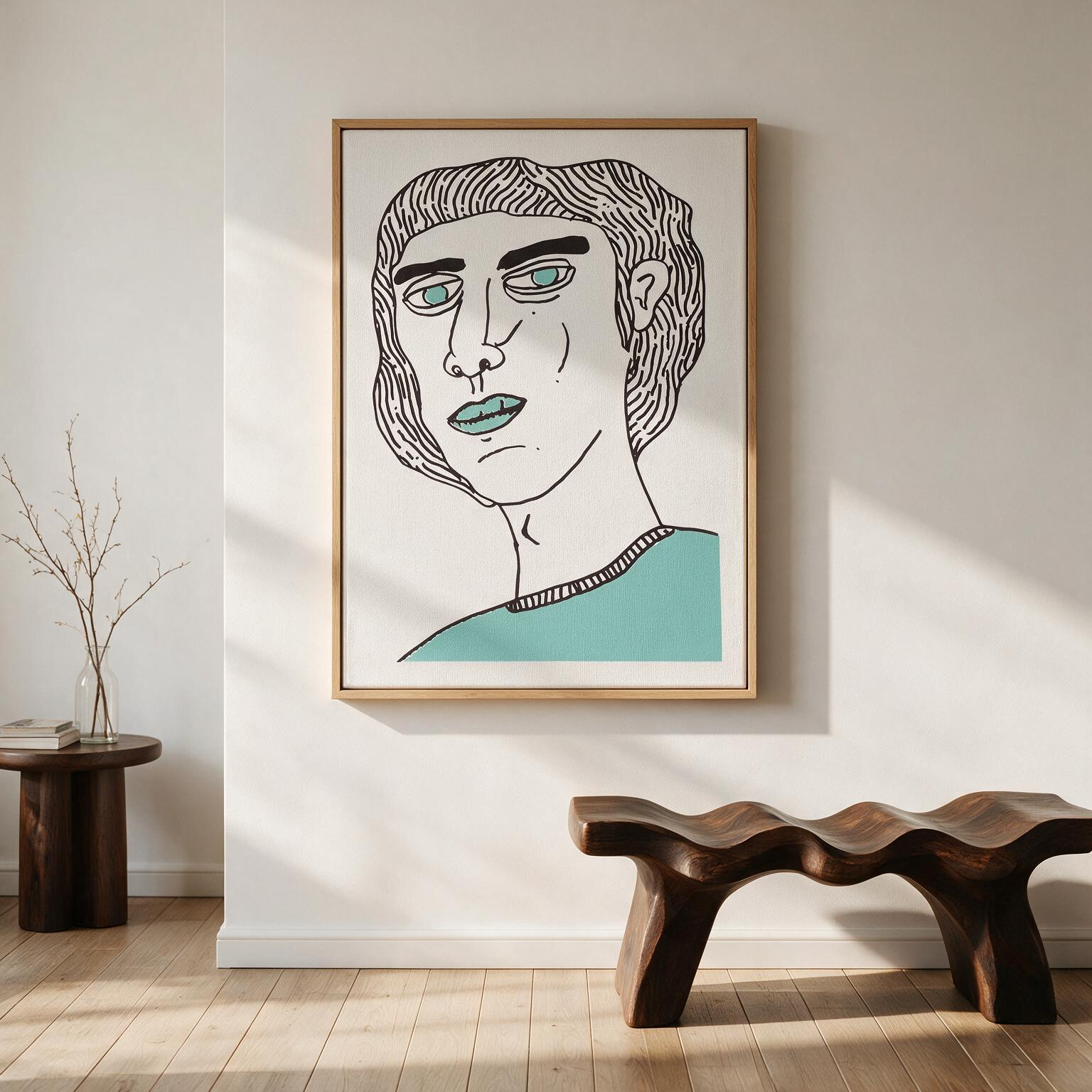 "Ojos de menta" Framed Canvas